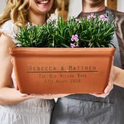 Personalised Wedding Gift Terracotta Plant Trough - Window Box - thumbnail 3