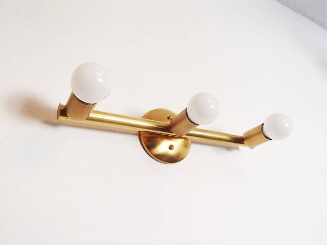 Modern Brass Wall Sconce - Minimalist Light Vanity Bathroom Hallway Kitchen Bedroom Dining Room Ul Listed - image 1