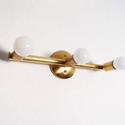 Modern Brass Wall Sconce - Minimalist Light Vanity Bathroom Hallway Kitchen Bedroom Dining Room Ul Listed - thumbnail 3
