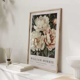 William Morris Print, Art, Exhibition Poster, Botanical Gifts, Peony Decor, Art Wall - thumbnail 3