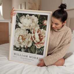 William Morris Print, Art, Exhibition Poster, Botanical Gifts, Peony Decor, Art Wall - thumbnail 2