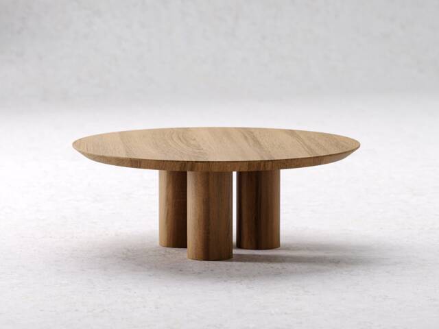 Round Coffee Table - Unique Coffee Table Wood Minimalist Oak Original Japandi - image 1