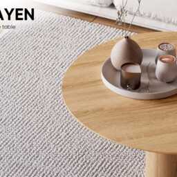 Round Coffee Table - Unique Coffee Table Wood Minimalist Oak Original Japandi - thumbnail 2
