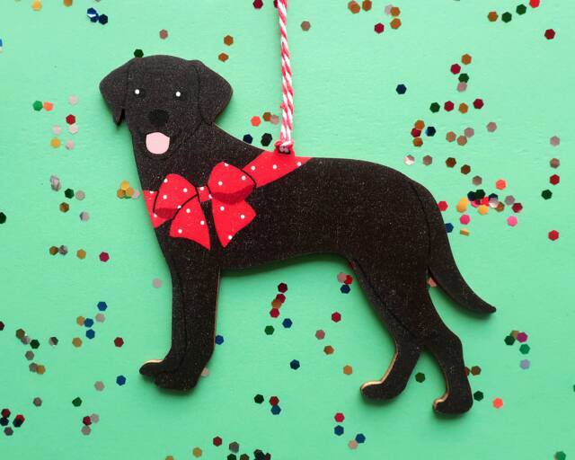 Labrador Retriever Black Christmas Ornament Personalized Handmade Wooden Dog Tree Gift For Lab Lovers - image 1