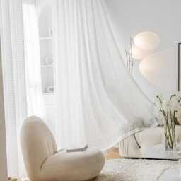 Custom Curtains White Bubble Grid Net Sheer Voile Curtain For Bedroom Living Room - thumbnail 3