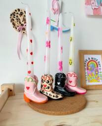 Cowgirl Boot Vase Ornament, Girlfriend Gift, Candle Holder, Yeehaw Cowgirl, Western Bedroom Decor, Cowboy Ranch Aesthetic - thumbnail 1