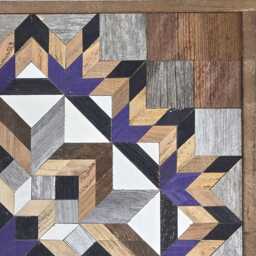 Amish Barn Quilt Wall Art 30.5 X Large Purple & Black Flower - thumbnail 3