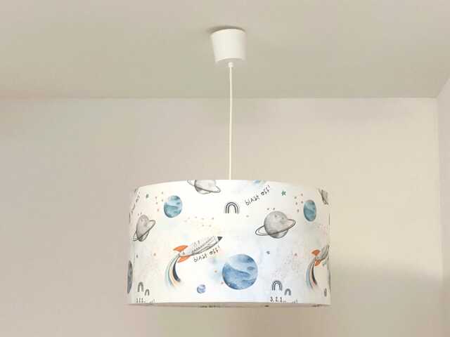 Lampshade Or Pendant Light With A Rocket, Planet, Rainbow, Constellation Motif Ceiling Light/Chandelier Christmas/Birthday Gift Idea For Baby's - image 1