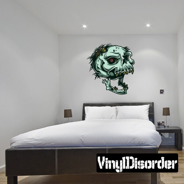 Skull Wall Decal - Fabric Vinyl Removable & Reusable Skulluscolor004Et