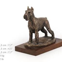 Schnauzer - Cropped, Dog Wooden Base Statue, Limited Edition, Artdog - thumbnail 4