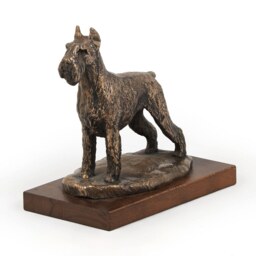 Schnauzer - Cropped, Dog Wooden Base Statue, Limited Edition, Artdog - thumbnail 1