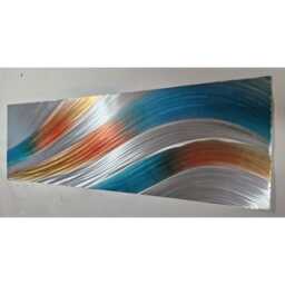 Abstract Metal Wall Art, Teal Copper Orange Silver, Indoor/Outdoor Decor