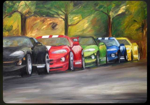 Car Print, Sports Wall Art, Fast Cars Teen Boys Room Decor, Gift For Dad, Brother, Viper Painting - image 1