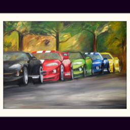 Car Print, Sports Wall Art, Fast Cars Teen Boys Room Decor, Gift For Dad, Brother, Viper Painting - thumbnail 3