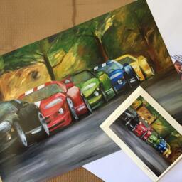 Car Print, Sports Wall Art, Fast Cars Teen Boys Room Decor, Gift For Dad, Brother, Viper Painting - thumbnail 2