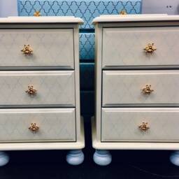 Art Deco Painted Bedside Tables - Custom Designed - thumbnail 2