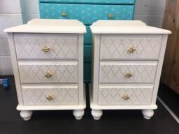 Art Deco Painted Bedside Tables - Custom Designed - thumbnail 1
