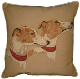 Greyhound Heads Tapestry Cushion Cover Sham - thumbnail 1