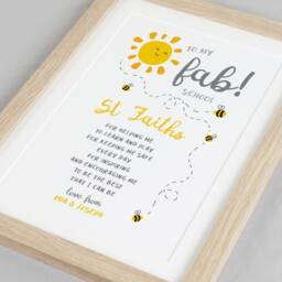 Personalised Thank You Teacher Print - End Of Term Nursery Gift From Child Preschool Ta Leaving Present Card Va159 - thumbnail 3