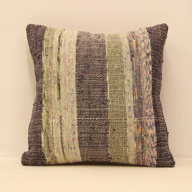 Ethnic Pillow 16x16 Inch - 40x40 cm Decorative Boho Interior Design Retro Home Decor Pillowcover Natural Dyekilim Cushion 4Kf-275 - image 1