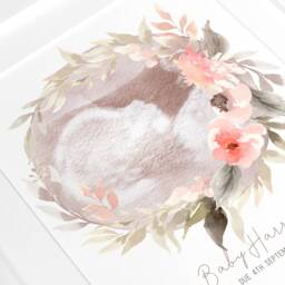 Framed Watercolour Baby Scan Print Art, Frame, Shower Gift, Ultrasound Photo, Mothers Day Gift From Bump - thumbnail 3