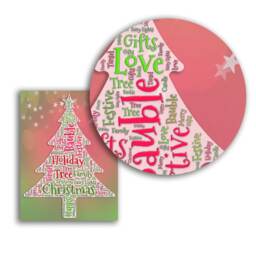 Holiday Custom Word Art, Printable Christmas Cloud, Xmas Tree Printable, Festive Wall Art, Art Red Decor - thumbnail 2