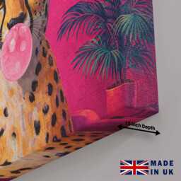 Hot Pink Cheetah Bubblegum Canvas Wall Art Bold Colourful Animal Print Bedroom Teen Girls Living Room Modern Pop Statement Decor Cool Gift - thumbnail 2