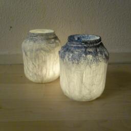 Tealight Holder Halloween Handmade Pot Lights White Silver Blue Sparkling Tealight Candlestick Candles Decorations Home Decor - thumbnail 3