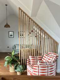 Slanted Wooden Room Divider - The York