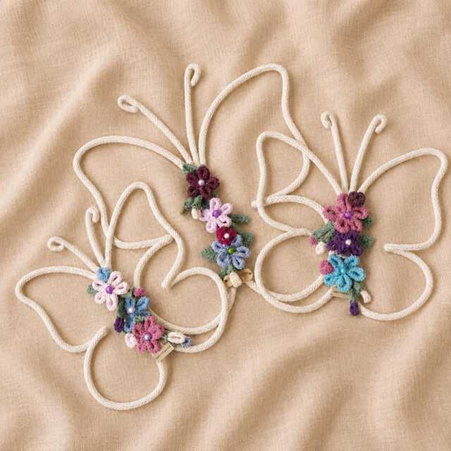 Knitted Wire Butterflies. Custom Colours Bedroom, Nursery Wall Decor, Or Gift - image 1
