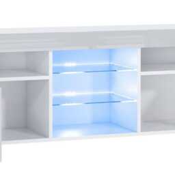Furneo High Gloss & Matt White Living Room Set Tv Stand Display Cabinets Led Lights Clifpuz 09 - thumbnail 3