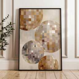 Contemporary Modern Disco Mirror Ball Wall Print - Poster Home Decor Art Glitterball 70S Aesthetic - thumbnail 1