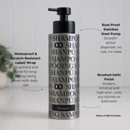 Stainless Steel Kitchen & Bathroom Dispenser Set, 250Ml Or 500Ml Refillable Pump Bottles, Custom Soap Label Choice Housewarming Gift - thumbnail 3