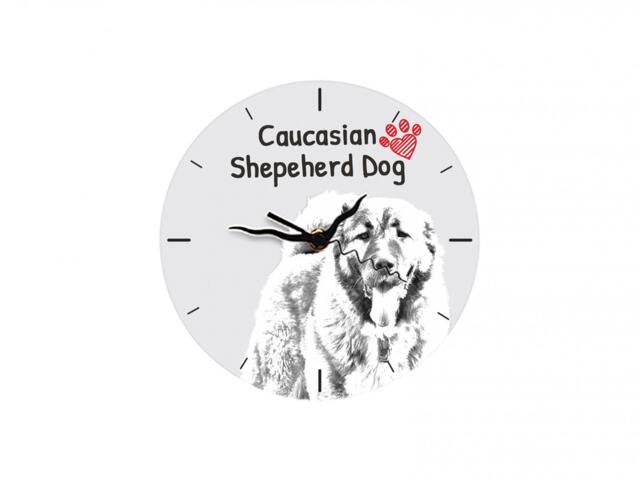 Caucasian Shepherd Dog, Free Standing Mdf Floor Clock With An Image Of A Dog - image 1