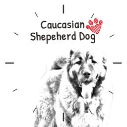 Caucasian Shepherd Dog, Free Standing Mdf Floor Clock With An Image Of A Dog - thumbnail 2