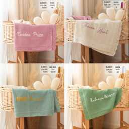 Custom Embroidered Baby Blanket With Name & Font Options, Soft Cotton Keepsake For Newborn Shower Gifts - thumbnail 3