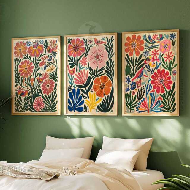 Henri Matisse Floral Set Of 3 Posters, Boho Wall Print, Botanical Art, Tropical Decor, Jungle Aesthetic, Flower Art - image 1