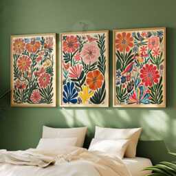 Henri Matisse Floral Set Of 3 Posters, Boho Wall Print, Botanical Art, Tropical Decor, Jungle Aesthetic, Flower Art - thumbnail 1