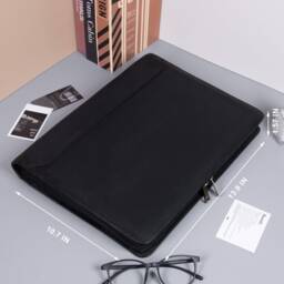 2/3/4R Binder Crazy Horse Leather Portfolio, Personalized Document Organizer With Zipper, A4 Notepad Folder For Men, Gift Him, Business Gift - thumbnail 2
