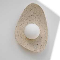 Luna Handmade Speckled Ceramic Wall Sconce - Clay Lamp - thumbnail 2