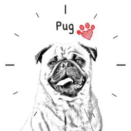 Pug, Free Standing Mdf Floor Clock With An Image Of A Dog - thumbnail 2