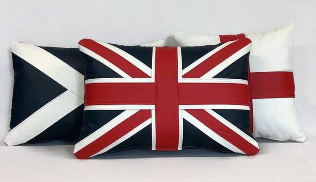 A Collection Of Traditional Leather Union Cushions - image 1