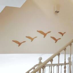 Bird Wall Art Set, Flying Birds Decor, Wood Seagull Wall Art, Wooden Bird Decor - thumbnail 4