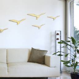 Bird Wall Art Set, Flying Birds Decor, Wood Seagull Wall Art, Wooden Bird Decor - thumbnail 2