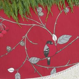 Red Robins Swedish Christmas Xmas Tree Skirt Holiday Decor Ornament - thumbnail 4