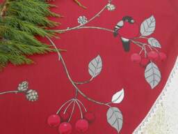 Red Robins Swedish Christmas Xmas Tree Skirt Holiday Decor Ornament