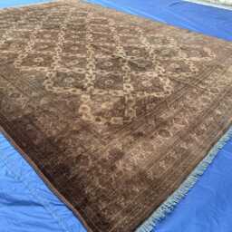 Antique Handmade Brown Huge Rug 7x9, Muted Wool Rug, Earth Tone Area Living Room Neutral Oriental Natural Dyes - thumbnail 4