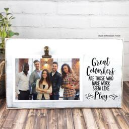 Great Coworkers Make Work Seem Like Play Wooden Personalized Photo Frame, Co Worker, Going Away Gift, Birthday, Gift For Boss Or Secretary - thumbnail 2
