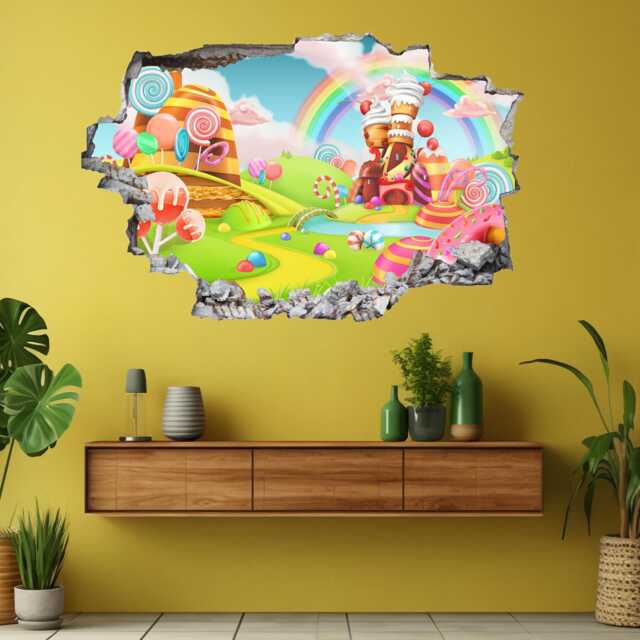 Candy Land Rainbow Sweet Wall Decal Sticker Mural Poster Print Art Kids Bedroom Home Decor Er24 - image 1