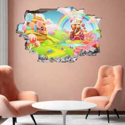 Candy Land Rainbow Sweet Wall Decal Sticker Mural Poster Print Art Kids Bedroom Home Decor Er24 - thumbnail 3